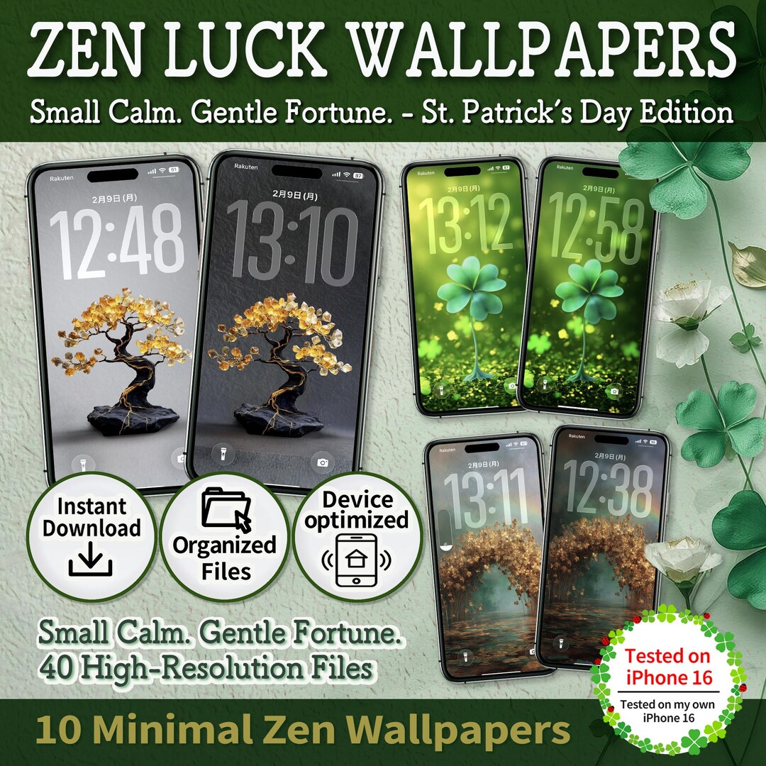 Zen Patrick Zen St Patrick’s Day Wallpapers | 2 Moods of Luck & Calm | 20 Minimal ...