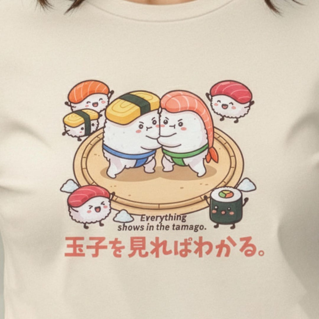 You Can Tell by the Tamago | Tamago Sushi Sumo T-shirt | Japanese Food ...