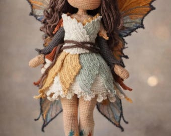 Amigurumi Butterfly Fairy Doll Crochet Pattern – Luna Plush PDF Pattern | Cute Fantasy Fairy Amigurumi Doll | Crochet Plush Toy Tutoria