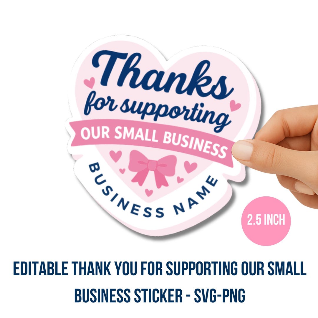 Supporting Service Sticker Thank You for Supporting Our Small Business Sticker PNG, Packaging ...