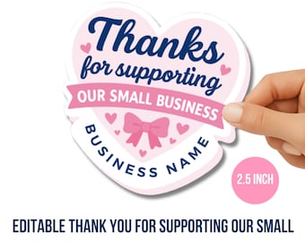 Thank You for Supporting Our Small Business Sticker PNG, Packaging Labels, Happy Mail Sticker, Printable Mail Seal, Cricut SVG Template
