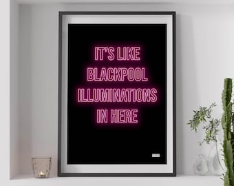 Northern Art Print | Blackpool Illuminations Typographic Wall Art