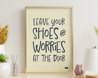 Welcoming entrance hall art print | Leave your shoes and worries at the door