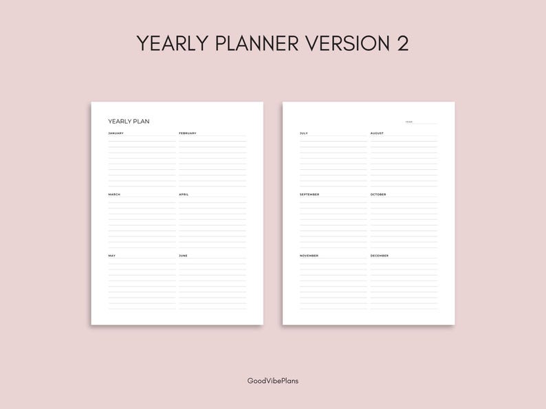 All-year Planning Bundle Printable | Yearly Monthly Weekly | A4 A5 ...