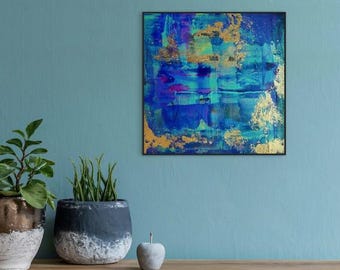 Original Acrylic Art with Gold Leaf