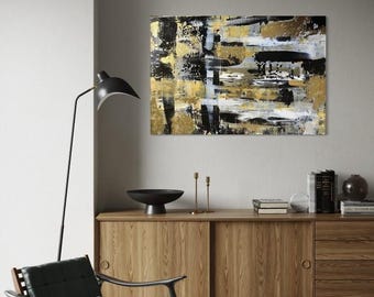 Original Acrylic Art, with Gold Leaf