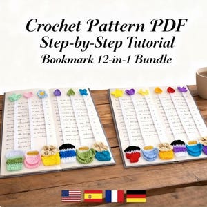 Crochet Bookmark PDF Set of 12 Bookmarks Beginner Friendly Crochet Design Instant Download