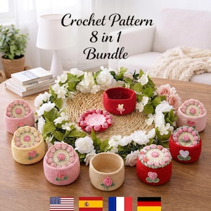 Crochet Coaster Pattern Beginner Friendly Pdf Guide Instant Download Tutorial Bundle Sunflower Amigurumi Design Flower Pot Holder Bobbiny