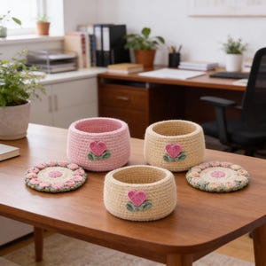 Sunflower Crochet Pattern Amigurumi Coaster Design Beginner Friendly PDF Guide Instant Download Tutorial Bundle Floral Coaster Set Kitchen Table Decor Handmade Gift Idea Easy Crochet Project Cotton Yarn Pattern Flower Pot Holder Cup Coaster