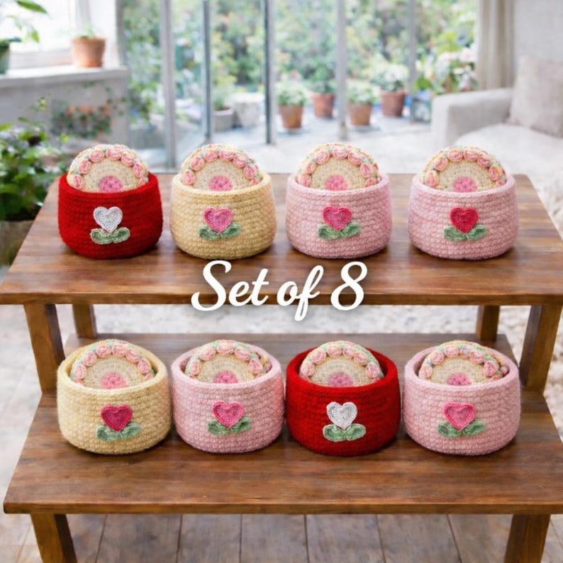 Crochet Coaster Pattern Beginner Friendly Pdf Guide Instant Download Tutorial Bundle Sunflower Amigurumi Design Flower Pot Holder Bobbiny image 14