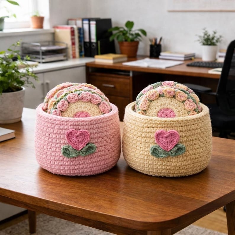 Crochet Coaster Pattern Beginner Friendly Pdf Guide Instant Download Tutorial Bundle Sunflower Amigurumi Design Flower Pot Holder Bobbiny image 9