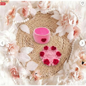 Crochet Coaster Pattern Beginner Friendly Pdf Guide Instant Download Tutorial Bundle Sunflower Amigurumi Design Flower Pot Holder Bobbiny image 8