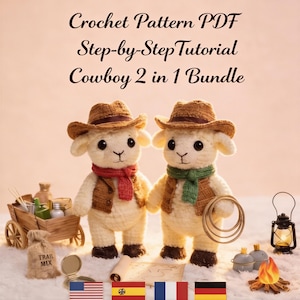 Cowboy Plush Crochet Amigurumi Cowboy Doll Pattern Beginner Friendly PDF Digital Download
