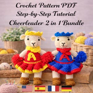 Cheerleader Plush Crochet Pattern Amigurumi Cheerleader Doll Pattern PDF Friendly Digital Download