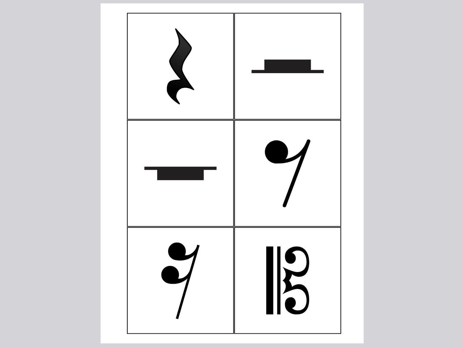 Music Note, Rest, Clef and Dynamic Flashcards(pdf) - Etsy