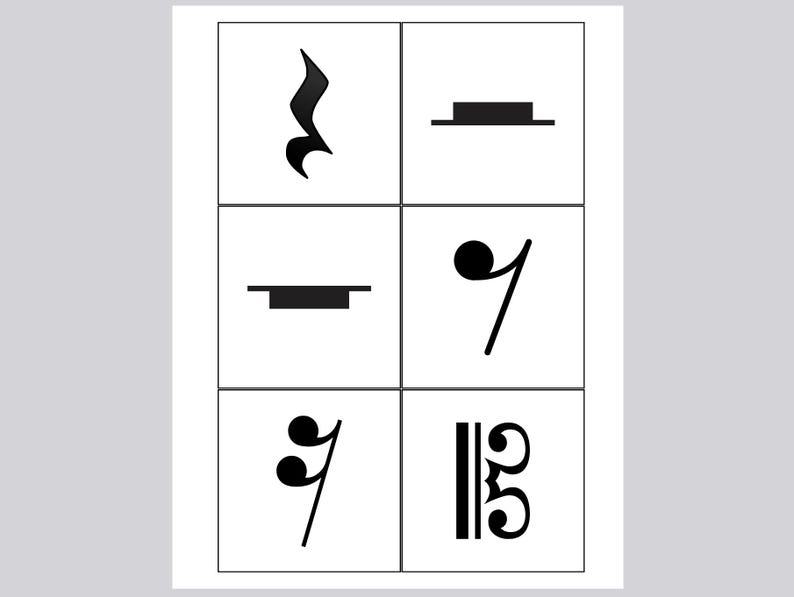 Music Note, Rest, Clef and Dynamic Flashcards(pdf) - Etsy