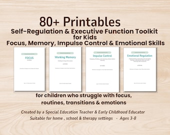 Executive Function Skills Toolkit for Kids Ages 3–8 | ADHD Visual Supports, Routines & Self-Regulation Activities