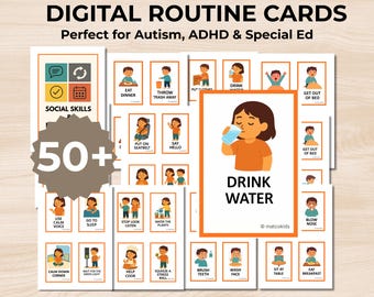 Visual Schedule Autism /ADHD Kids /Routine Cards Printable /Toddler Daily Routine Chart /Behavior Chart