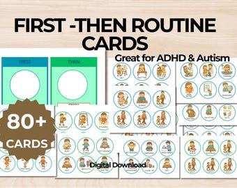 First Then Board Printable | Visual Schedule Autism ADHD | 84 Routine Cards PDF | Special Education Classroom Home