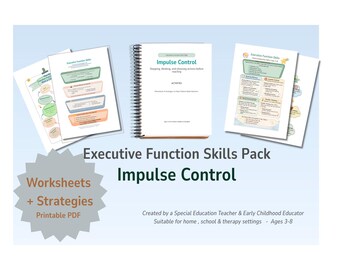 Adhd - Executive Functioning Worksheets.Impulse control .Therapy Bundle.Therapy Workbook. Psychology resources. Time management.Ages 3–8