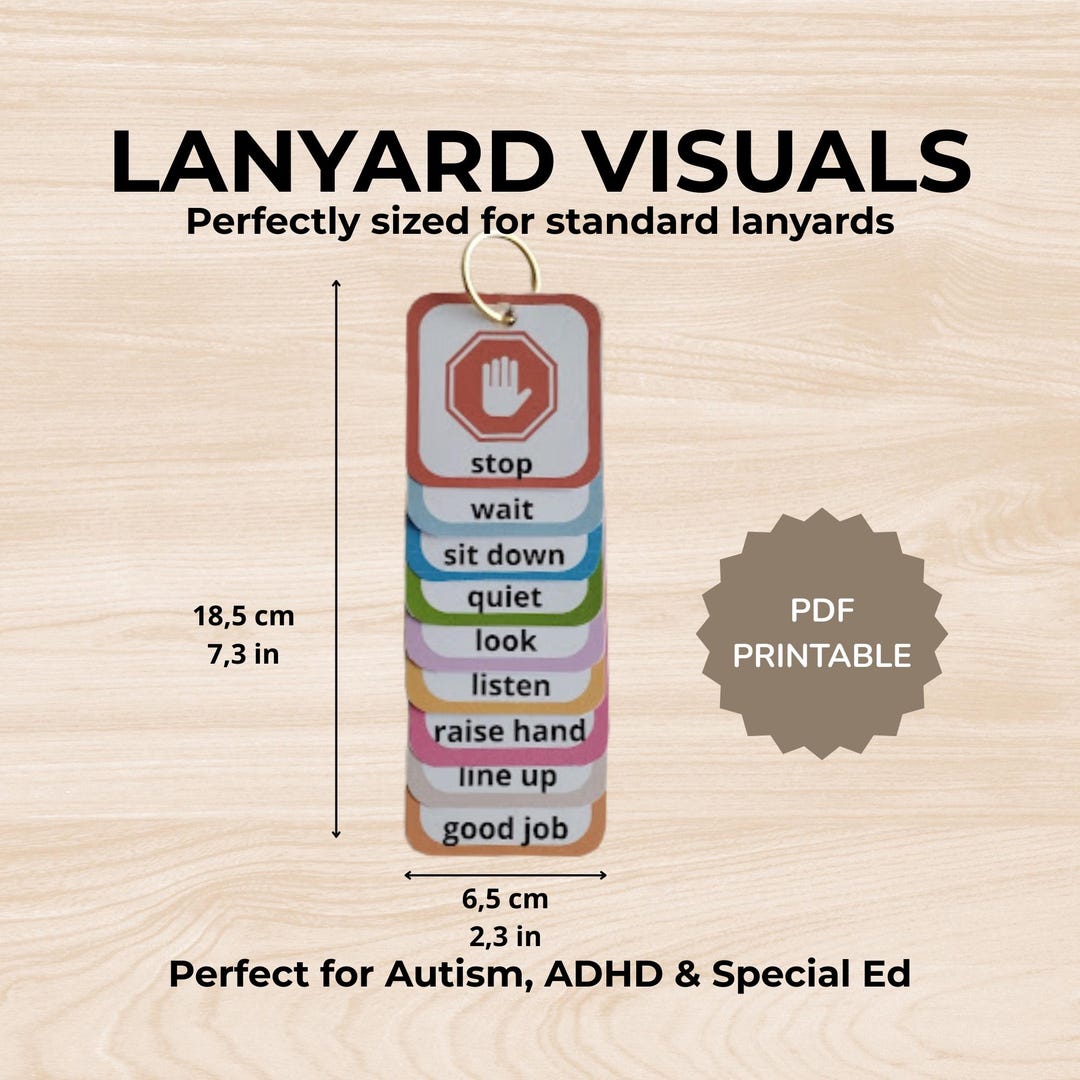 Teacher Lanyard Visual Communication Cards - Autism, ADHD Classroom ...