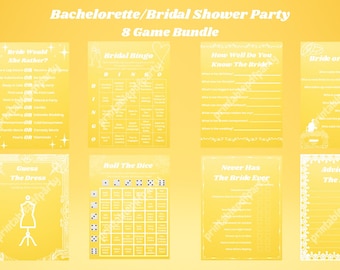 Printable Bachelorette Games, Bridal Shower PDF Set, Instant Party Activities