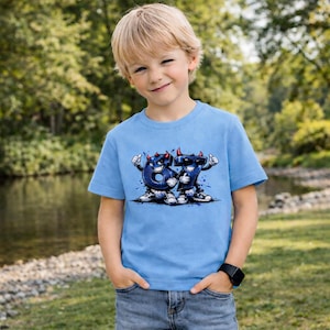 67 Six Seven Kids T-Shirt, Dark Blue Meme – Funny Shirt for Boys & Girls – Gift for Birthdays, Back to School, Halloween, School