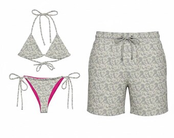 Matching Leopard Print Swimwear Set – Couple's Beach Outfits