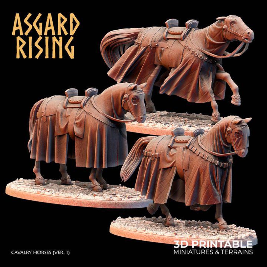 Horses - Asgard Rising Miniatures: Dnd Pathfinder Rpg Minis - Etsy