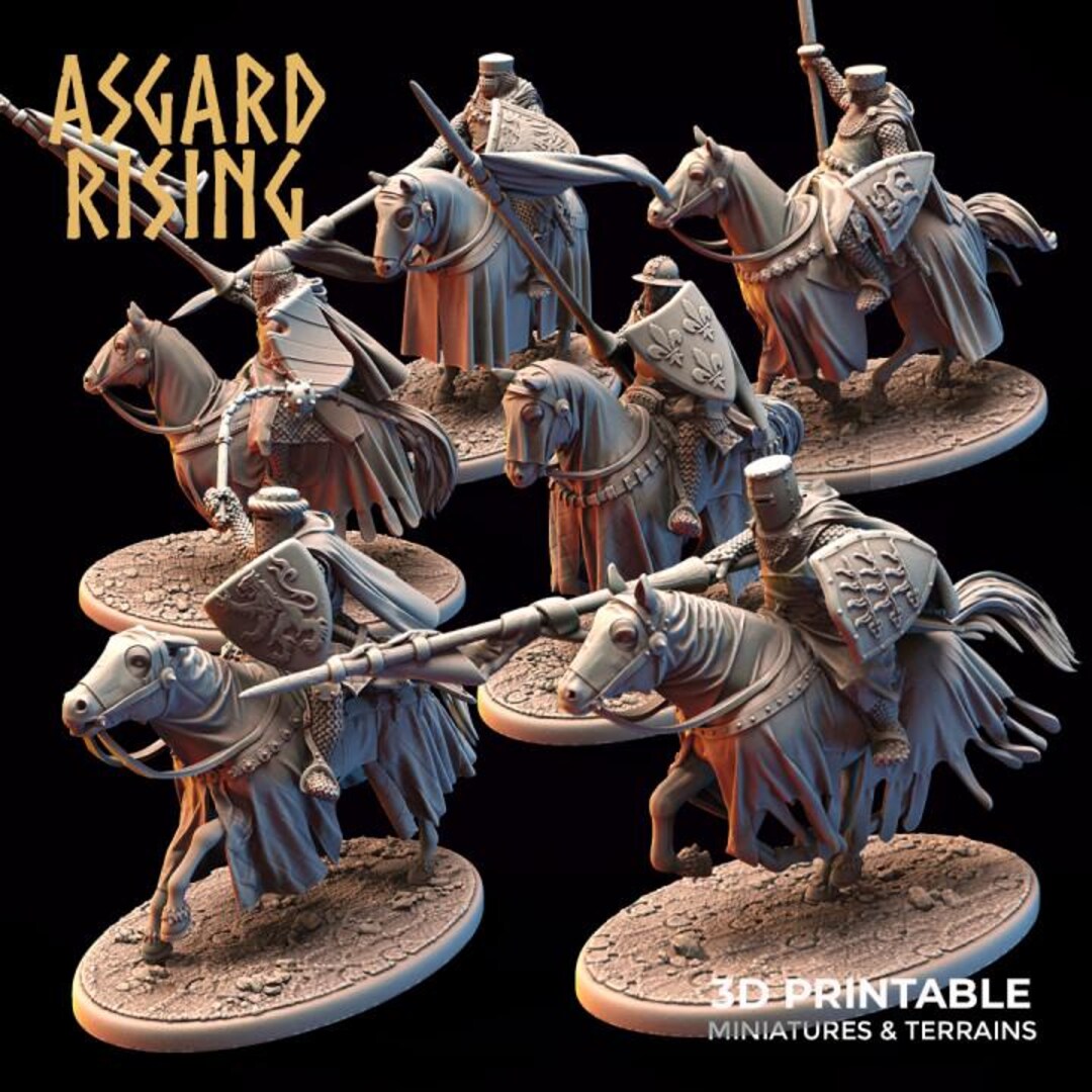 Medieval Heavy Cavalry - Asgard Rising Miniatures: Dnd Pathfinder Rpg ...