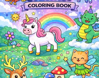 Malbuch „Magische Fantasiewesen“, Band 2 – 50 Seiten für Kinder