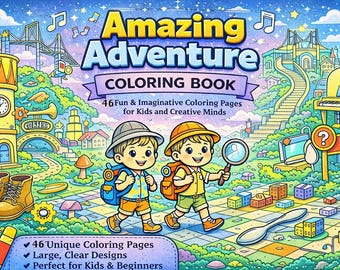 Fantastisches Abenteuer-Malbuch – Große, fantasievolle Seiten für Kinder