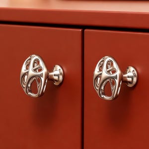 Geometric Hollow Knob, Brass Cabinet Handles, Unique Closet Knobs