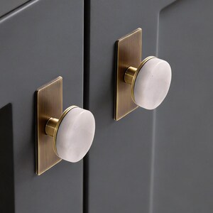 Bouton d'armoire en laiton et pierre naturelle | Hardle for Kitchen Vanity salle de bain