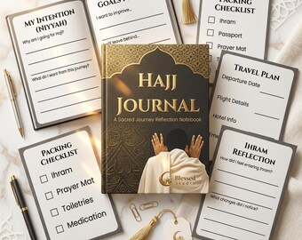 Hajj Journal A5 Printable | Islamic Travel Planner, Reflection Notebook (Digital Download)