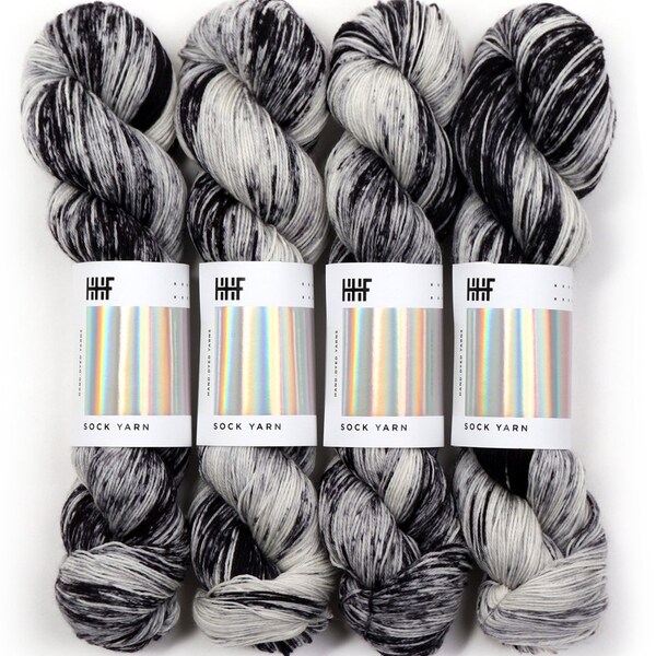 Hard-Wearing Sock Yarn, Wool and Nylon, Superwash  Color-Magpie