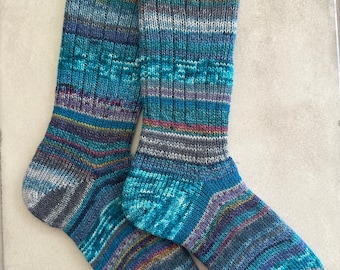 Whimsical Scrappy Handmade Wool Socks - Soft, Warm & Colorful Winter Socks for Women