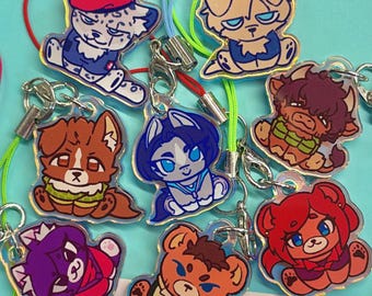 Resident Evil Animal Holographic Keychains Phone Charms