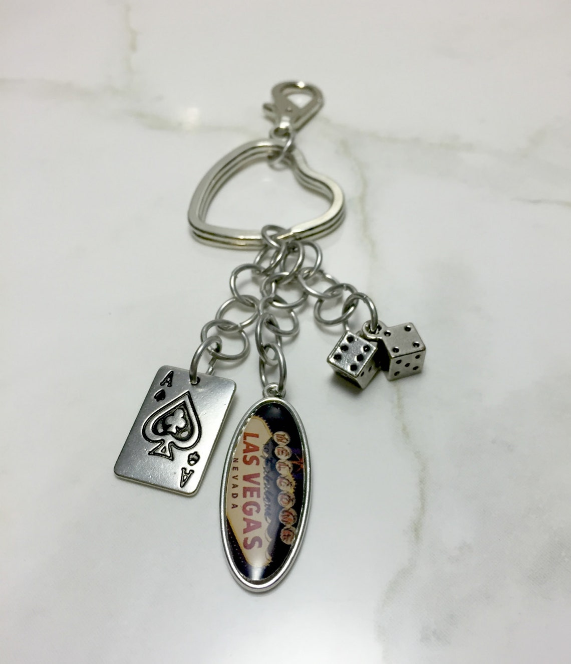 Las Vegas Keychain Travel Key Chain Destination Keychain Etsy