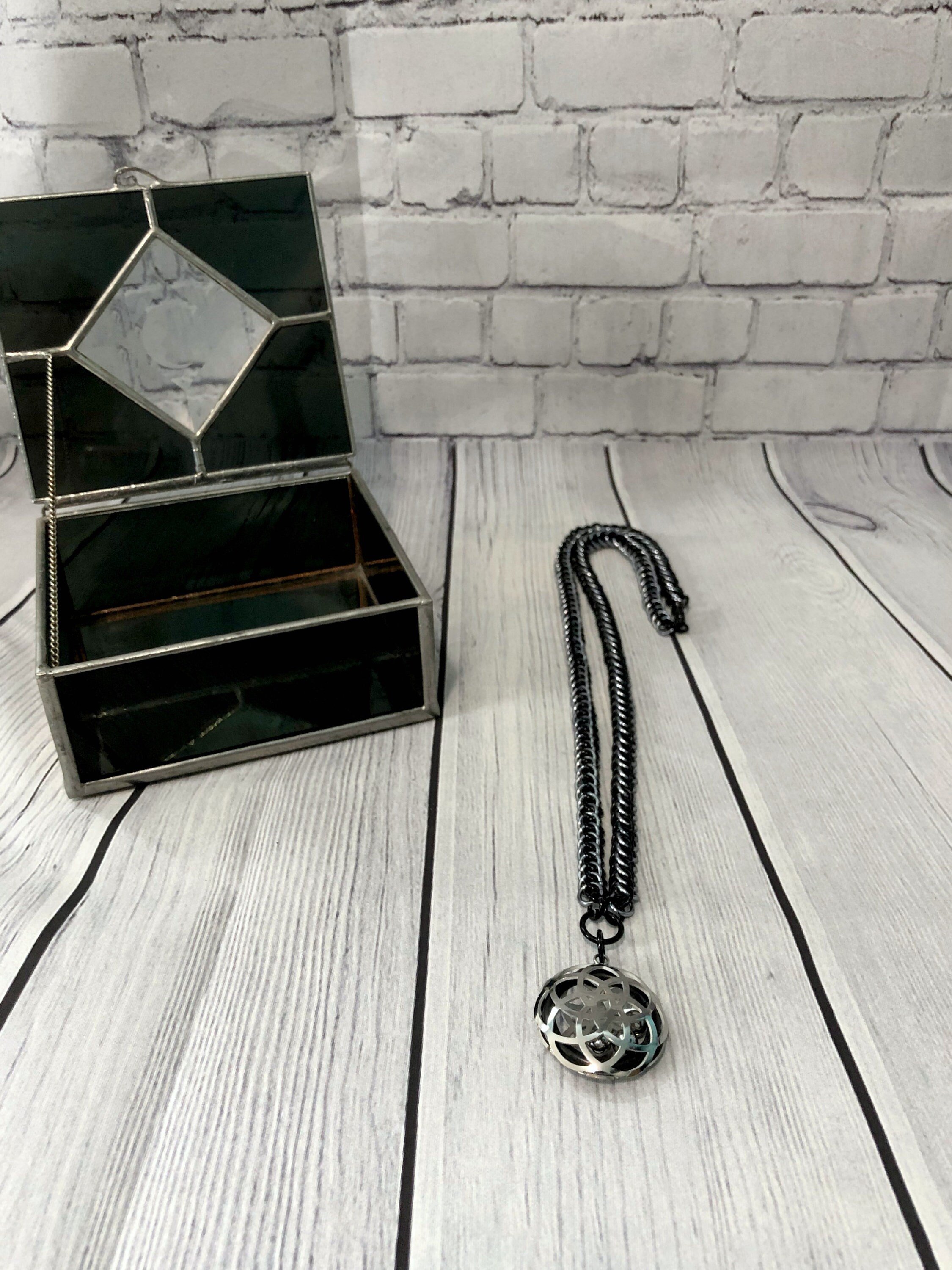 Colgante de acero inoxidable collar de cadena correo de | Etsy