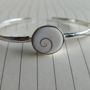Shiva Eye Shell Sterling Silver Cuff Bangle