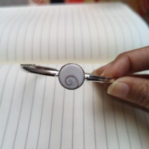 Brazalete de concha de ojo de Shiva: brazalete de plata esterlina, joyería de Shiva.