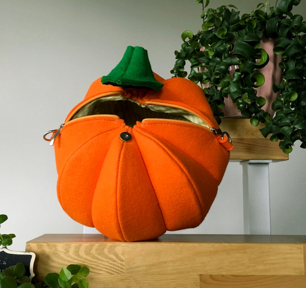 Pumpkin bag Orange Felt Bag Etsy