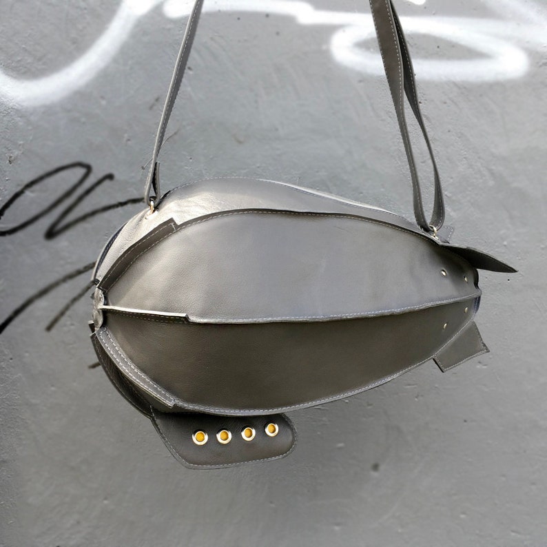 Military Dirigible Purse Blimp Bag Unisex Teen Leather Bag image 2