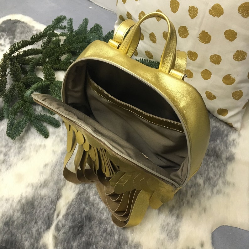 Angel Wings Backpack Gold Angel Wing Backpack Feathers image 3