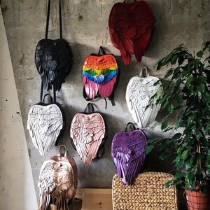 Angel Wings Backpack Gold Angel Wing Backpack Feathers image 8