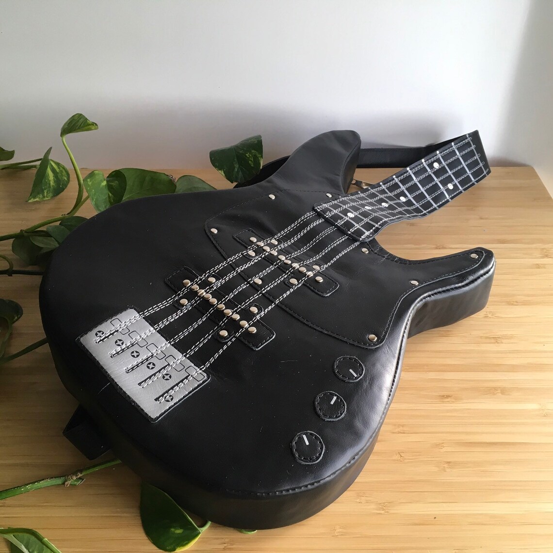 Bass Guitar Backpack Leather Backpack Guitar Bag Unusual Etsy
