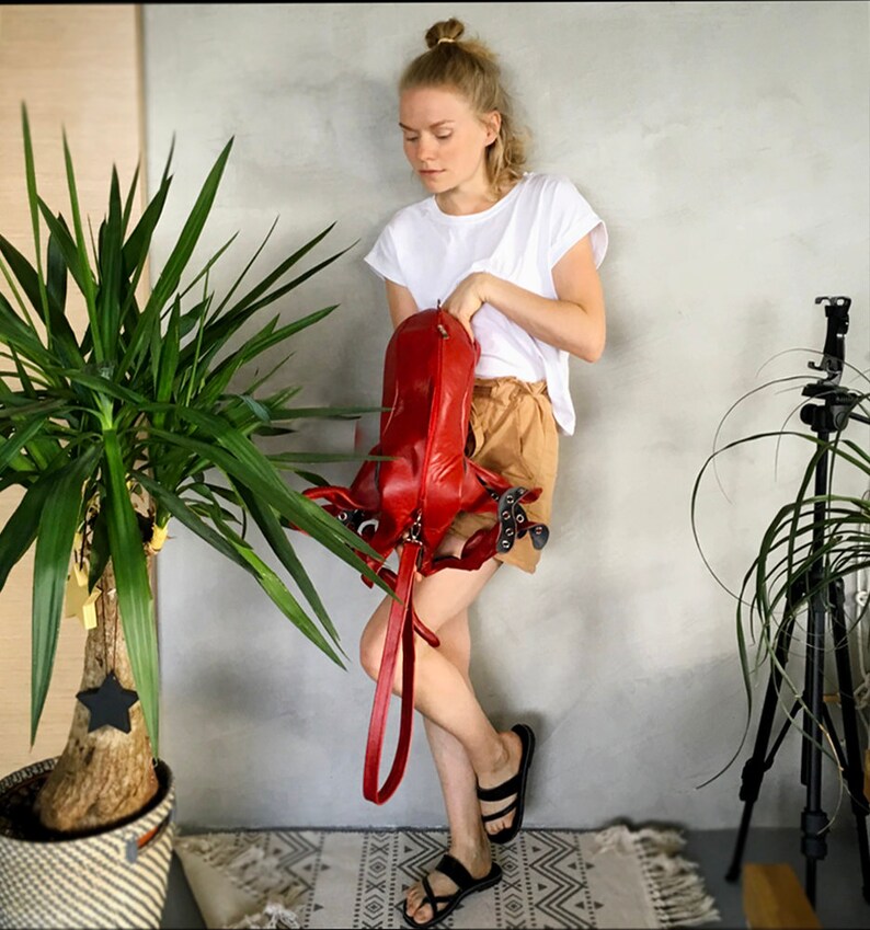 Octopus Purse Sea Monster Squid Bag Octopus Leather Bag Poulpe image 6