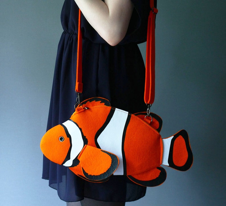 Clown Fish Purse Fish Bag Fish Purse Colorful Bag Etsy