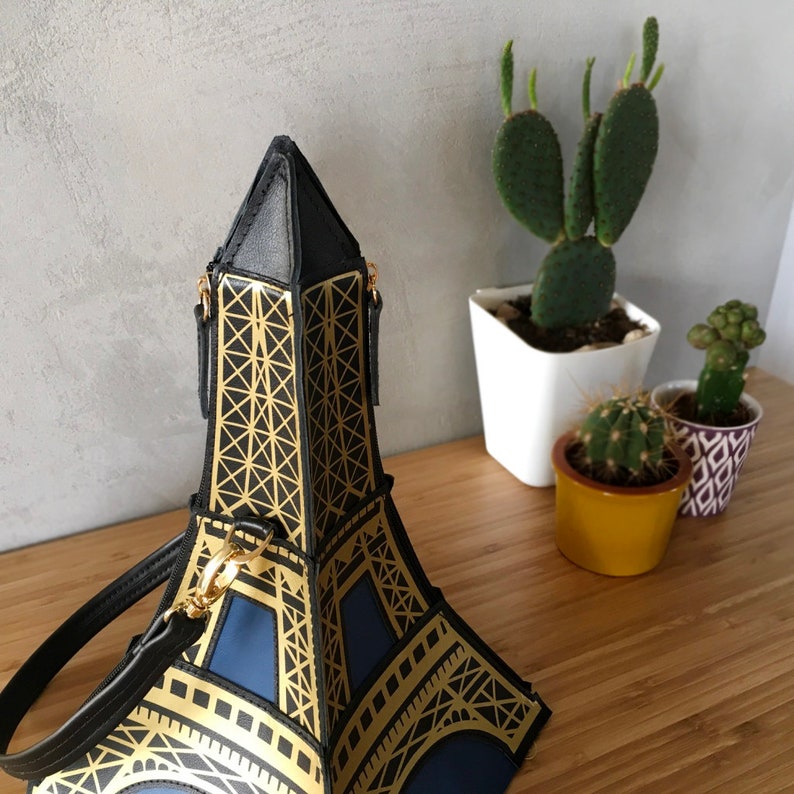 Eiffel Tower Bag Leather Eiffel Tower Purse Etsy